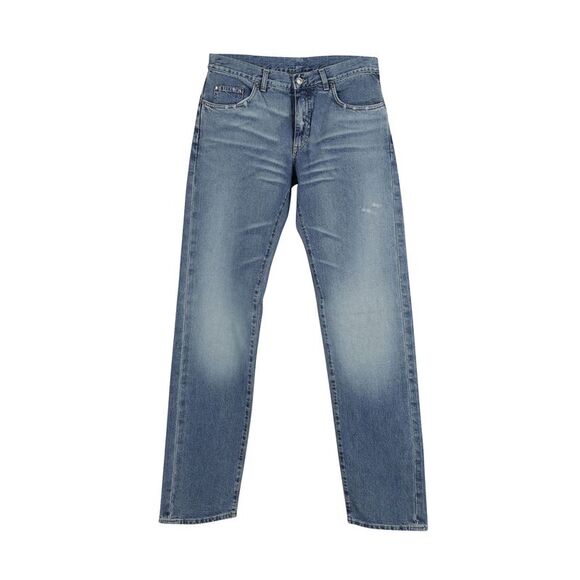 Gucci Straight Leg Light Wash Jeans in Blue Cotton